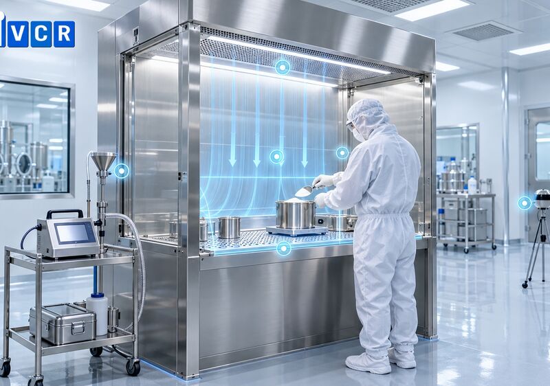 Cấp sạch phòng nền và các điểm kiểm tra vùng thao tác Dispensing Booth
